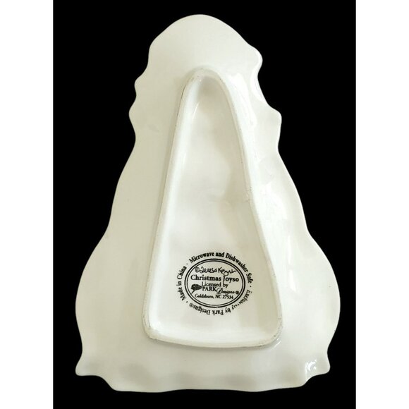 Ceramic Polar Bear & Cub Christmas Joy Dish Plate Holiday Decor Teresa Kogut 7" - Picture 2 of 5